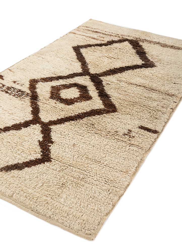 White/Dark Brown  Moroccan Rugs