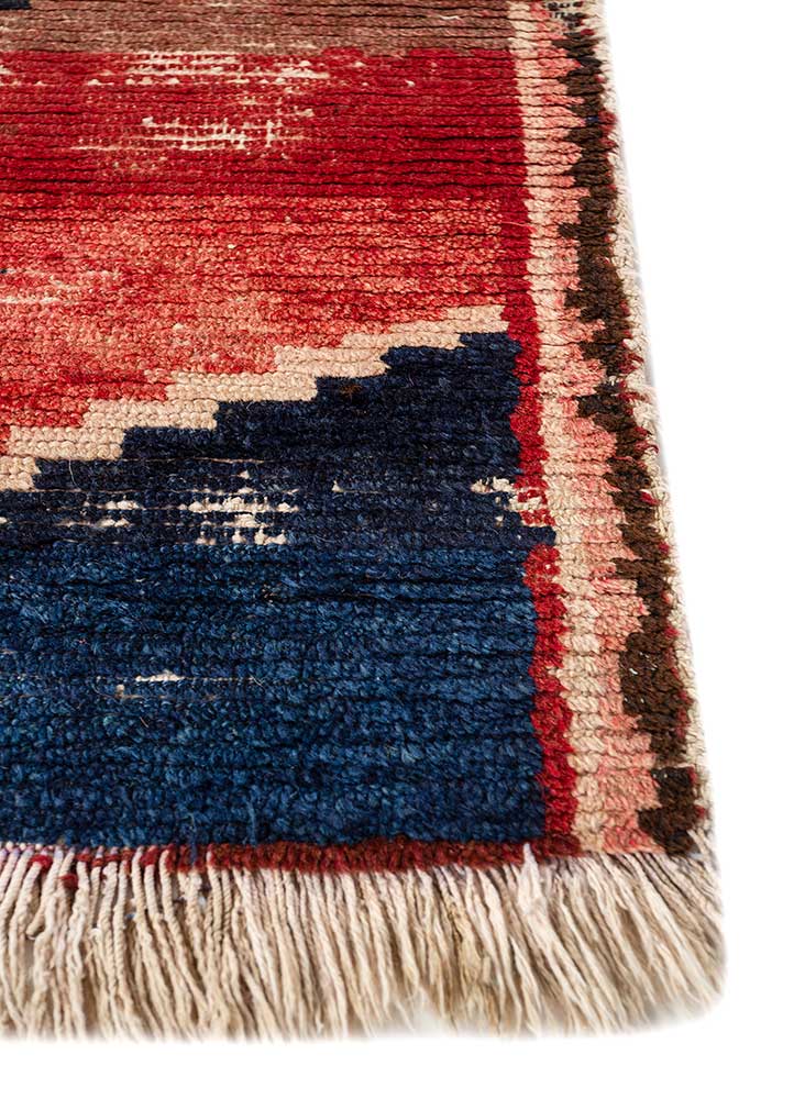 Gold/Cola  Red Oxide/Medieval Blue Moroccan Rugs