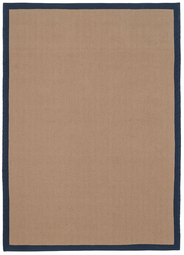 Navy Border Jute Rug