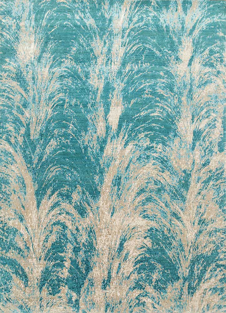 Caribbean Sea/Ivory Hand Knotted Rugs