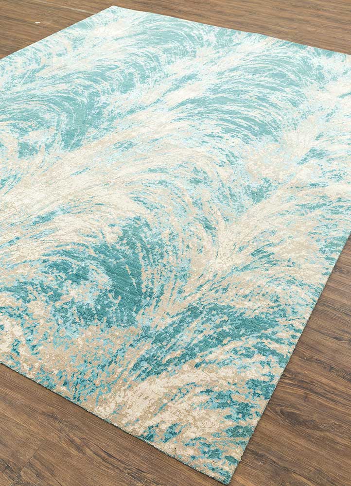 Caribbean Sea/Ivory Hand Knotted Rugs