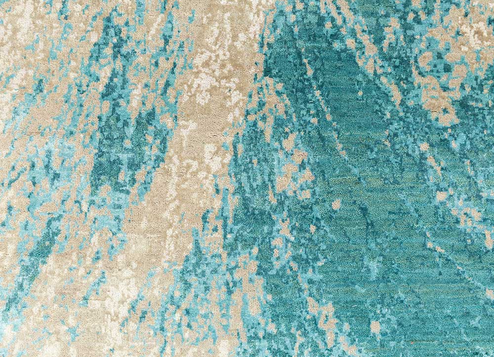 Caribbean Sea/Ivory Hand Knotted Rugs