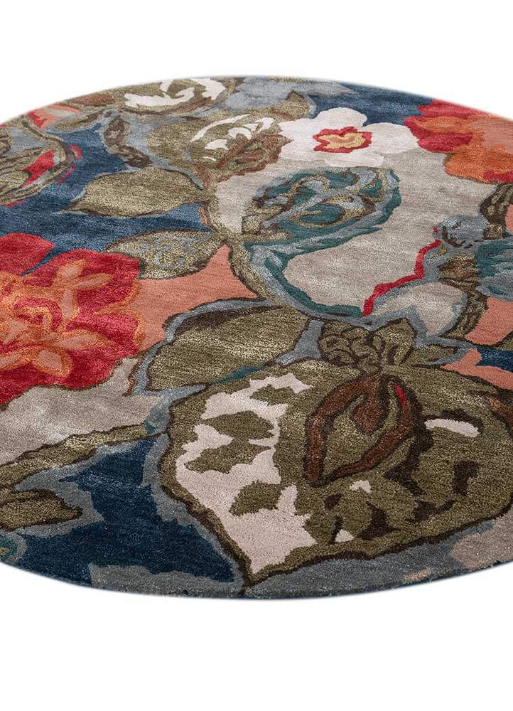 Silver Gray Hand Tufted Rugs Round Rugs