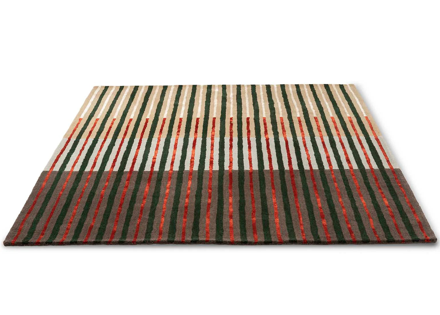 Scarlet Stripes Hand-Tufted Rug: A Bold, Elegant Statement