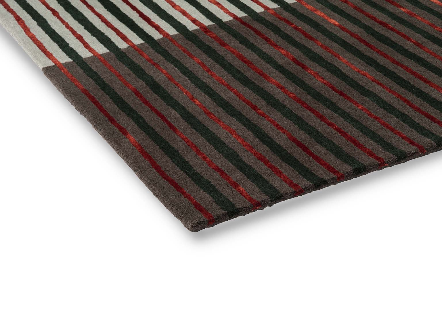 Scarlet Stripes Hand-Tufted Rug: A Bold, Elegant Statement