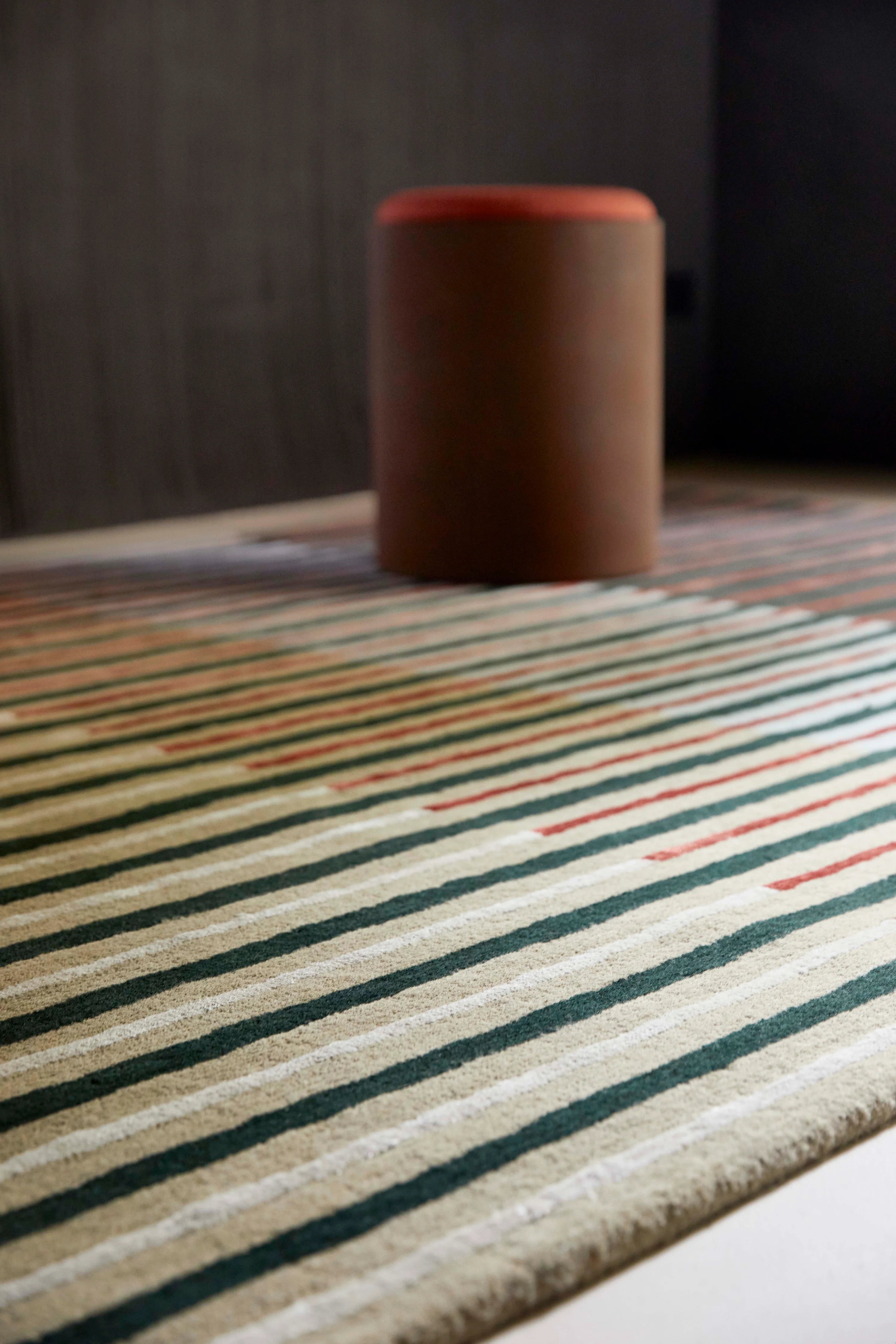 Scarlet Stripes Hand-Tufted Rug: A Bold, Elegant Statement