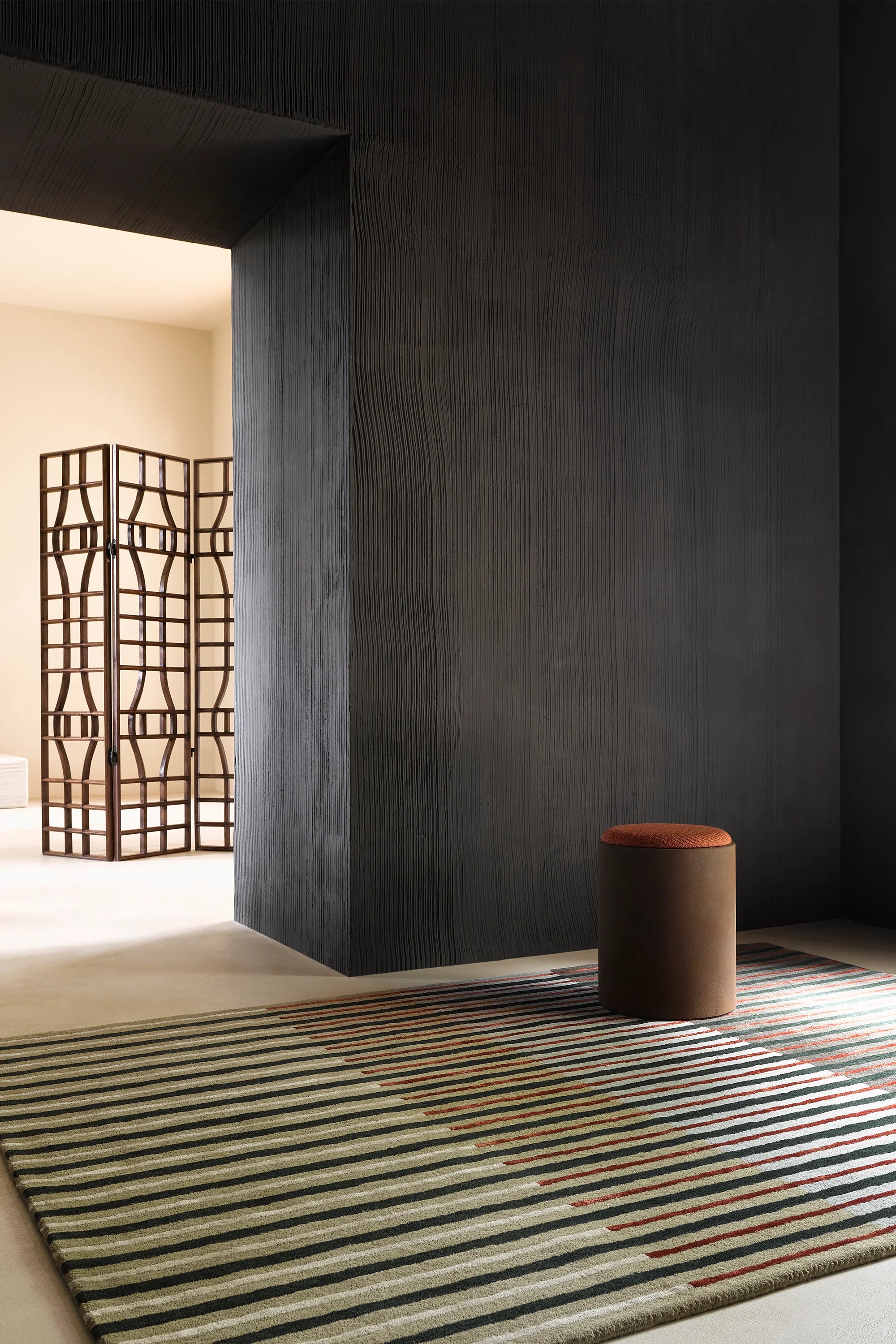 Scarlet Stripes Hand-Tufted Rug: A Bold, Elegant Statement