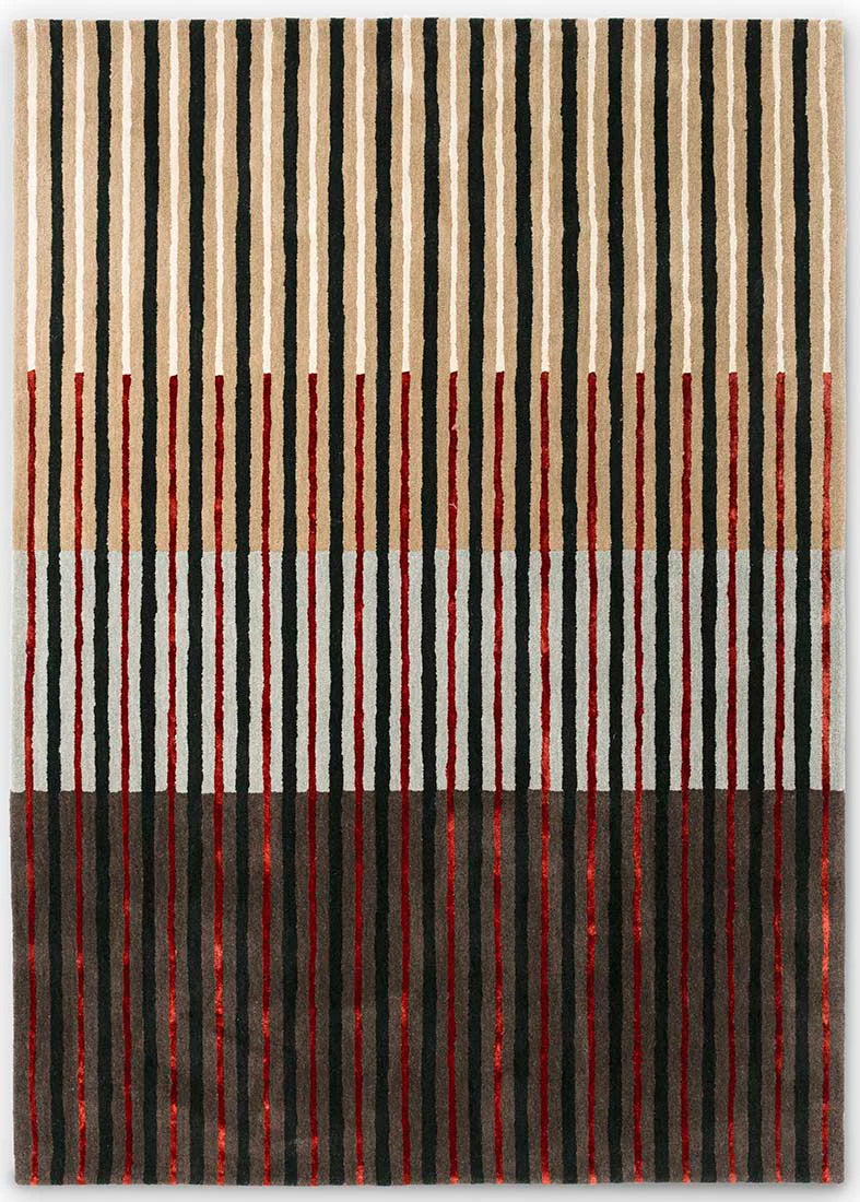 Scarlet Stripes Hand-Tufted Rug: A Bold, Elegant Statement