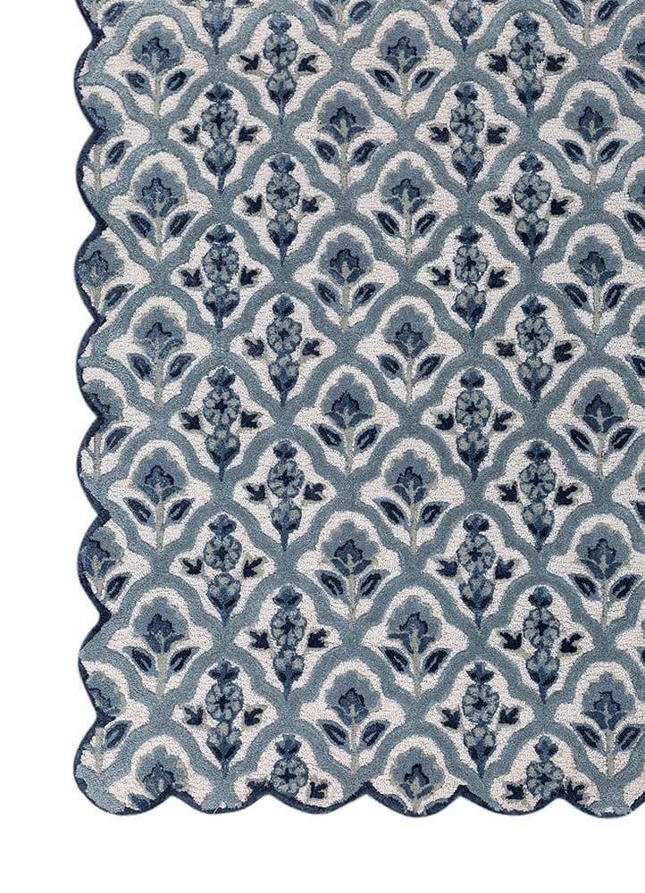 Milky blue hand tufted Rug