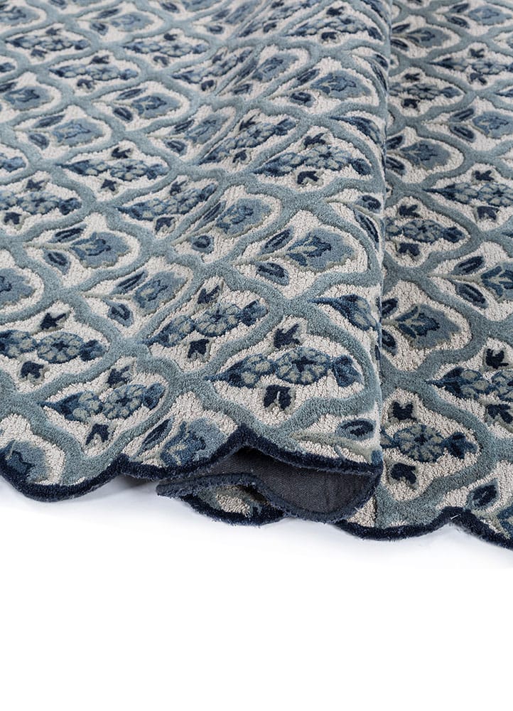 Milky blue hand tufted Rug