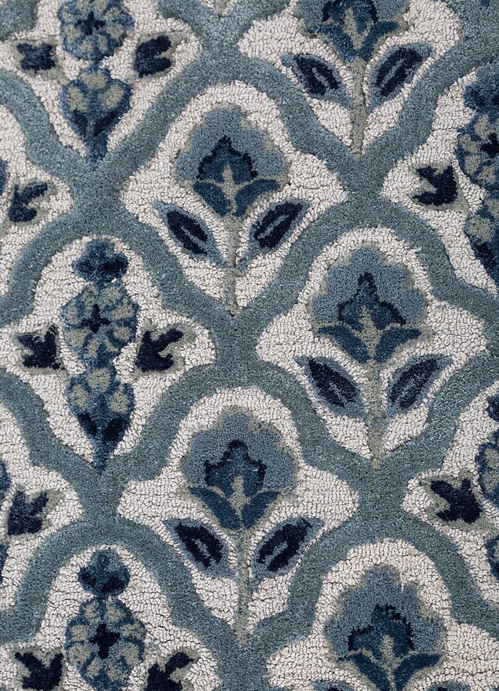 Milky blue hand tufted Rug