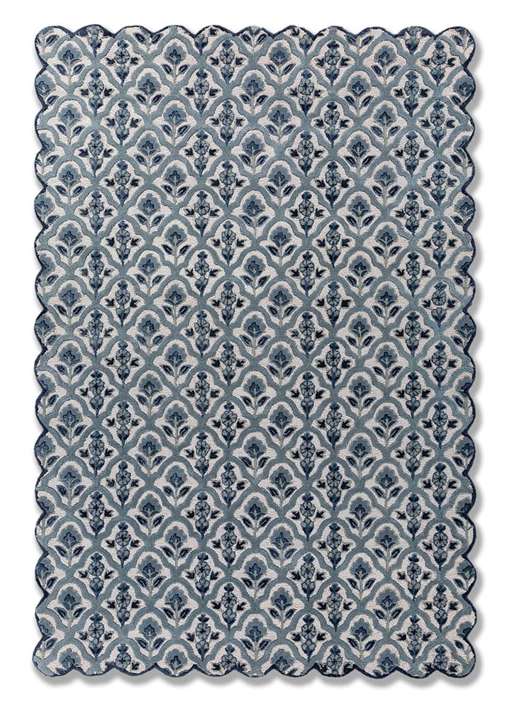 Milky blue hand tufted Rug