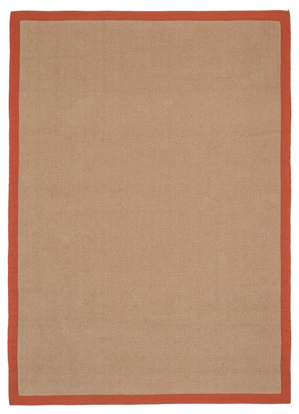 Terracotta Border Jute Rug