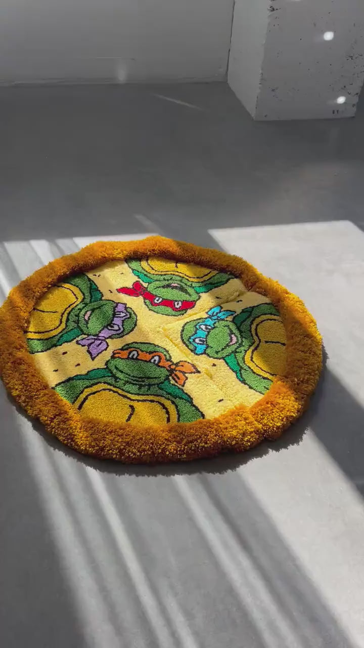 Ninja Custom Pizza Turtle Rug Tufted Handmade