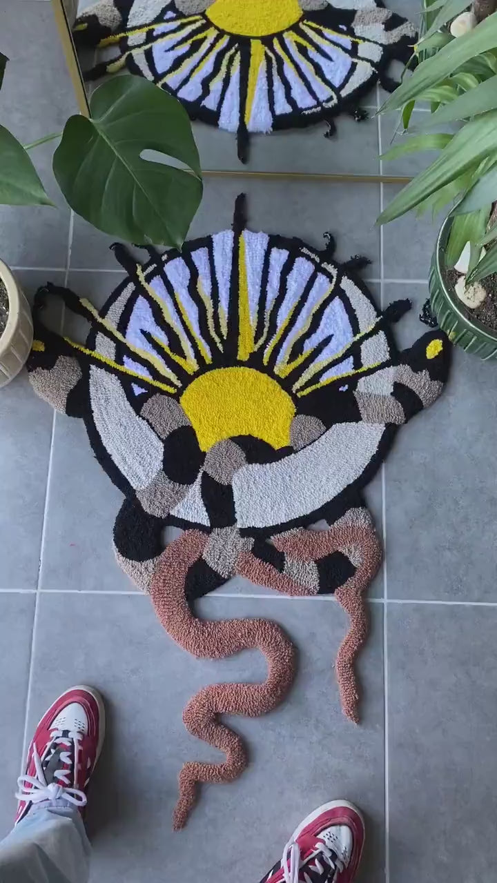 Sun Moon & Snake Tufted Rug