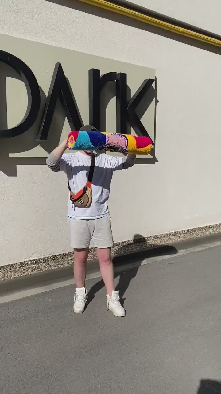 F. Bender Rainbow Fluffy Tufted Rug