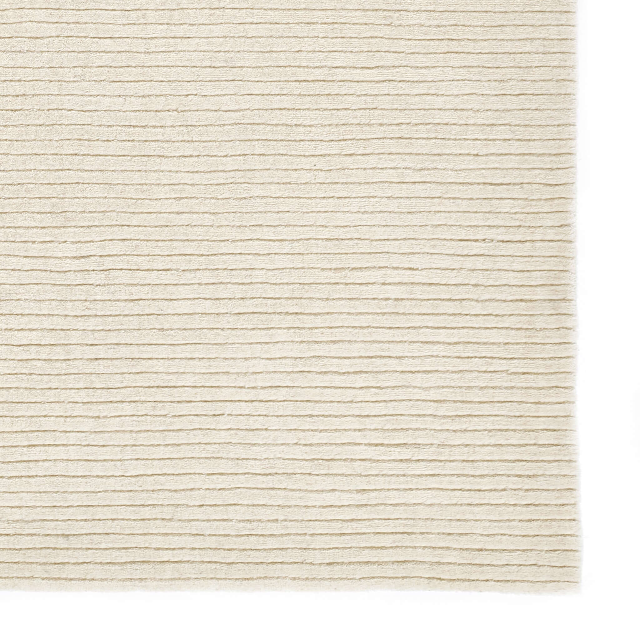 Elegant White Striped Hand Loom Rugs - Classic